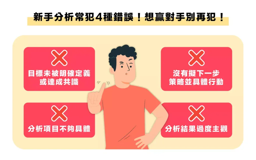 新手做 SWOT 分析常犯 4 種錯誤！想贏對手別再犯！